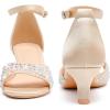 imageDADAWEN Womens Dressy Rhinestone Low Kitten Heel Ankle Strap Open Toe Sandals Dress Shoes Pump Sandals for Wedding Party EveningNude