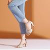 imageDADAWEN Womens Dressy Rhinestone Low Kitten Heel Ankle Strap Open Toe Sandals Dress Shoes Pump Sandals for Wedding Party EveningNude
