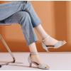 imageDADAWEN Womens Dressy Rhinestone Low Kitten Heel Ankle Strap Open Toe Sandals Dress Shoes Pump Sandals for Wedding Party EveningSilver