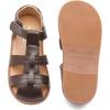 imageDADAWEN Toddler Little Kid Boys Girls Summer Lightweight Soft Rubber Sole ClosedToe NonSlip Outdoor Athletic SandalsBrown