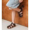 imageDADAWEN Toddler Little Kid Boys Girls Summer Lightweight Soft Rubber Sole ClosedToe NonSlip Outdoor Athletic SandalsBrown