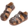 imageDADAWEN Toddler Little Kid Boys Girls Summer Lightweight Soft Rubber Sole ClosedToe NonSlip Outdoor Athletic SandalsBrown