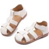 imageDADAWEN Toddler Little Kid Boys Girls Summer Lightweight Soft Rubber Sole ClosedToe NonSlip Outdoor Athletic SandalsWhite