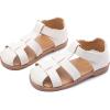 imageDADAWEN Toddler Little Kid Boys Girls Summer Lightweight Soft Rubber Sole ClosedToe NonSlip Outdoor Athletic SandalsWhite