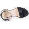imageDADAWEN Womens Glitter Open Toe Ankle Strap Low Block Chunky Heels Sandals Party Wedding Bridal Dress Pumps ShoesBlack