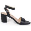imageDADAWEN Womens Glitter Open Toe Ankle Strap Low Block Chunky Heels Sandals Party Wedding Bridal Dress Pumps ShoesBlack