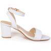 imageDADAWEN Womens Glitter Open Toe Ankle Strap Low Block Chunky Heels Sandals Party Wedding Bridal Dress Pumps ShoesWhite 02