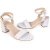 imageDADAWEN Womens Glitter Open Toe Ankle Strap Low Block Chunky Heels Sandals Party Wedding Bridal Dress Pumps ShoesWhite 02