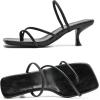 imageDADAWEN Womens kitten Heels Thong Sandals Strappy Open Square Toe Flip Flop Heels Sexy Fashion Comfort Summer Dressy Party Heeled SandalsBlack