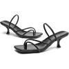 imageDADAWEN Womens kitten Heels Thong Sandals Strappy Open Square Toe Flip Flop Heels Sexy Fashion Comfort Summer Dressy Party Heeled SandalsBlack