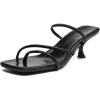 imageDADAWEN Womens kitten Heels Thong Sandals Strappy Open Square Toe Flip Flop Heels Sexy Fashion Comfort Summer Dressy Party Heeled SandalsBlack