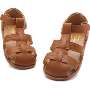 imageDADAWEN Toddler Little Kid Boys Girls Summer Lightweight Soft Rubber Sole ClosedToe NonSlip Outdoor Athletic SandalsYellow