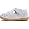imageDADAWEN Boys Girls Leather Closed Toe Summer Athletic Sandals Baby Toddler Lightweight NonSlip Soft Sole Outdoor Walking ShoesWhite