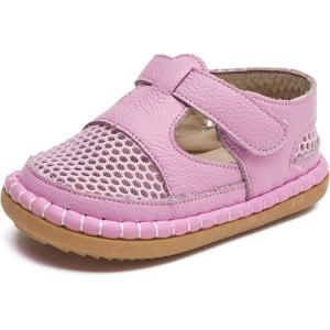 imageDADAWEN Boys Girls Leather Closed Toe Summer Athletic Sandals Baby Toddler Lightweight NonSlip Soft Sole Outdoor Walking ShoesPink