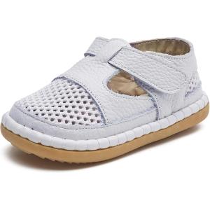 imageDADAWEN Boys Girls Leather Closed Toe Summer Athletic Sandals Baby Toddler Lightweight NonSlip Soft Sole Outdoor Walking ShoesWhite