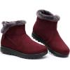 imageDADAWEN Womens Winter Warm Fur Lined Snow Boots Side Zipper Ankle Boots Outdoor Booties Comfortable Boots for WomenRed