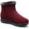 imageDADAWEN Womens Winter Warm Fur Lined Snow Boots Side Zipper Ankle Boots Outdoor Booties Comfortable Boots for WomenRed