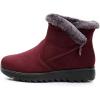 imageDADAWEN Womens Winter Warm Fur Lined Snow Boots Side Zipper Ankle Boots Outdoor Booties Comfortable Boots for WomenRed