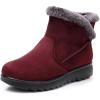 imageDADAWEN Womens Winter Warm Fur Lined Snow Boots Side Zipper Ankle Boots Outdoor Booties Comfortable Boots for WomenRed