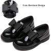 imageDADAWEN Girls Loafers Slip On Bowknot Oxford Shoes Flats Round Toe Wedding Church School Uniform Dress Shoes ToddlerLittle KidBig KidBlack