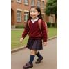imageDADAWEN Girls Loafers Slip On Bowknot Oxford Shoes Flats Round Toe Wedding Church School Uniform Dress Shoes ToddlerLittle KidBig KidWine Red