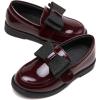 imageDADAWEN Girls Loafers Slip On Bowknot Oxford Shoes Flats Round Toe Wedding Church School Uniform Dress Shoes ToddlerLittle KidBig KidWine Red