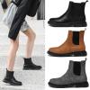 imageDADAWEN Womens Combat Chelsea Boots with Elastic Fashion Slip On Round Toe Comfort Ankle Bootie for Women