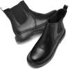 imageDADAWEN Womens Combat Chelsea Boots with Elastic Fashion Slip On Round Toe Comfort Ankle Bootie for Women