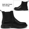 imageDADAWEN Womens Combat Chelsea Boots with Elastic Fashion Slip On Round Toe Comfort Ankle Bootie for Women