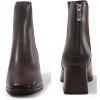 imageDADAWEN Womens Elastic Gore Chelsea Boots Chunky Block Heel Ankle BootiesBrown