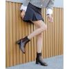 imageDADAWEN Womens Elastic Gore Chelsea Boots Chunky Block Heel Ankle BootiesBrown