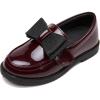 imageDADAWEN Girls Loafers Slip On Bowknot Oxford Shoes Flats Round Toe Wedding Church School Uniform Dress Shoes ToddlerLittle KidBig KidWine Red