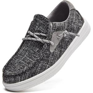 imageDADAWEN Boys Girls SlipOn Casual Boat Shoes School Dress Shoes Comfortable Lightweight Lace Up Loafers ToddlerLittle KidBig KidGrey