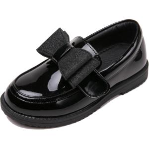 imageDADAWEN Girls Loafers Slip On Bowknot Oxford Shoes Flats Round Toe Wedding Church School Uniform Dress Shoes ToddlerLittle KidBig KidBlack