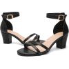 imageDADAWEN Womens Open Toe Ankle Strap Chunk Low Heel Strappy Sandals Bridesmaid Wedding Bridal Party Evening Homecoming Prom Dress Pumps ShoesBlack