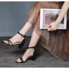 imageDADAWEN Womens Open Toe Ankle Strap Chunk Low Heel Strappy Sandals Bridesmaid Wedding Bridal Party Evening Homecoming Prom Dress Pumps ShoesBlack
