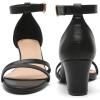 imageDADAWEN Womens Open Toe Ankle Strap Chunk Low Heel Strappy Sandals Bridesmaid Wedding Bridal Party Evening Homecoming Prom Dress Pumps ShoesBlack