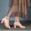 imageDADAWEN Womens Open Toe Ankle Strap Chunk Low Heel Strappy Sandals Bridesmaid Wedding Bridal Party Evening Homecoming Prom Dress Pumps ShoesNude
