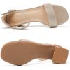 imageDADAWEN Womens Open Toe Ankle Strap Low Block Chunky Heels Sandals Bridesmaid Wedding Bridal Party Evening Homecoming Prom Dress Pump ShoesGold