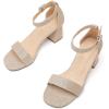 imageDADAWEN Womens Open Toe Ankle Strap Low Block Chunky Heels Sandals Bridesmaid Wedding Bridal Party Evening Homecoming Prom Dress Pump ShoesGold