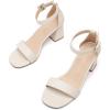 imageDADAWEN Womens Open Toe Ankle Strap Low Block Chunky Heels Sandals Bridesmaid Wedding Bridal Party Evening Homecoming Prom Dress Pump ShoesWhite