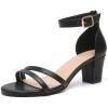 imageDADAWEN Womens Open Toe Ankle Strap Chunk Low Heel Strappy Sandals Bridesmaid Wedding Bridal Party Evening Homecoming Prom Dress Pumps ShoesBlack