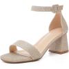 imageDADAWEN Womens Open Toe Ankle Strap Low Block Chunky Heels Sandals Bridesmaid Wedding Bridal Party Evening Homecoming Prom Dress Pump ShoesGold