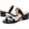 imageDADAWEN Womens Two Strap Open Toe Slip On Low Chunky Heels Sandals Block Heels Mule Sandals Party Dating Wedding Dress Pumps ShoesBlack