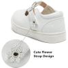 imageDADAWEN Girls Cute Mary Jane Flats School Uniform Shoes Comfort Sneakers ToddlerLittle KidBig KidWhite