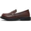 imageDADAWEN Girls Loafers Slip On Round Toe Oxford Shoes Flats Church School Uniform Dress Shoes for Girls ToddlerLittle KidBig KidBrown
