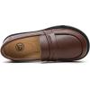 imageDADAWEN Girls Loafers Slip On Round Toe Oxford Shoes Flats Church School Uniform Dress Shoes for Girls ToddlerLittle KidBig KidBrown
