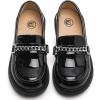 imageDADAWEN Girls Loafers Slip On Round Toe Oxford Shoes Flats Church School Uniform Dress Shoes for Girls ToddlerLittle KidBig KidPatent Black