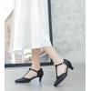imageDADAWEN Womens Closed Toe TStrap Buckle Low Heel Party Bridal Wedding Dress Pump Shoes