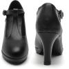 imageDADAWEN Womens Platform Mid Heel Mary Jane Closed Toe Dress Pumps TStrap Comfortable Round Toe Work Party Bridal Wedding Shoes